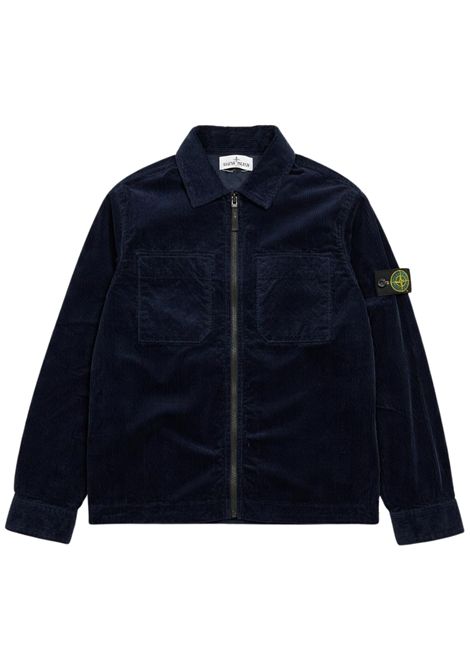 Blue velvet shirt for children Stone Island | 161200003S/MABLU